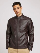 Bikerjack van kunstleer - Mannen - dark earth brown structure Bikerjack van kunstleer - Mannen - dark earth brown structure - 1 - TOM TAILOR