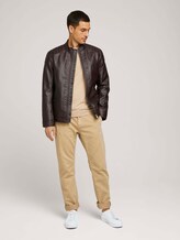 Bikerjack van kunstleer - Mannen - dark earth brown structure Bikerjack van kunstleer - Mannen - dark earth brown structure - 3 - TOM TAILOR