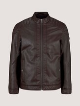 Bikerjack van kunstleer - Mannen - dark earth brown structure Bikerjack van kunstleer - Mannen - dark earth brown structure - 7 - TOM TAILOR