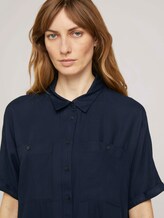 Lockere Kurzarmbluse mit Brusttaschen - Frauen - Sky Captain Blue Lockere Kurzarmbluse mit Brusttaschen - Frauen - Sky Captain Blue - 9 - TOM TAILOR