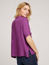 Lockere Kurzarmbluse mit Brusttaschen - Frauen - plum blossom lilac Lockere Kurzarmbluse mit Brusttaschen - Frauen - plum blossom lilac - 2 - TOM TAILOR