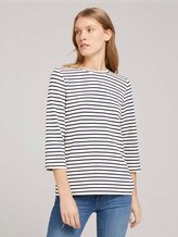 Gestreiftes 7/8 Arm Shirt - Frauen - offwhite navy stripe Gestreiftes 7/8 Arm Shirt - Frauen - offwhite navy stripe - 1 - TOM TAILOR