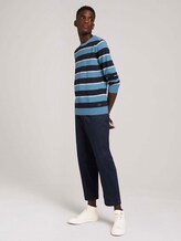 Gestreifter Strickpullover mit Bio-Baumwolle - Männer - blue navy white stripe Gestreifter Strickpullover mit Bio-Baumwolle - Männer - blue navy white stripe - 3 - TOM TAILOR