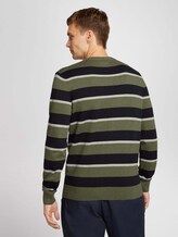 Gestreifter Strickpullover mit Bio-Baumwolle - Männer - olive navy grey stripe Gestreifter Strickpullover mit Bio-Baumwolle - Männer - olive navy grey stripe - 2 - TOM TAILOR