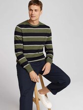 Gestreifter Strickpullover mit Bio-Baumwolle - Männer - olive navy grey stripe Gestreifter Strickpullover mit Bio-Baumwolle - Männer - olive navy grey stripe - 5 - TOM TAILOR