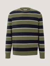 Gestreifter Strickpullover mit Bio-Baumwolle - Männer - olive navy grey stripe Gestreifter Strickpullover mit Bio-Baumwolle - Männer - olive navy grey stripe - 7 - TOM TAILOR