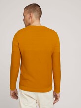 Gestructureerde trui van biologisch katoen - Mannen - Flame Brown Gestructureerde trui van biologisch katoen - Mannen - Flame Brown - 2 - TOM TAILOR