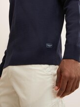 Textured sweater with organic cotton - Men - Sky Captain Blue Textured sweater with organic cotton - Men - Sky Captain Blue - 9 - TOM TAILOR