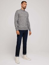 strukturierter Pullover - Männer - dark grey white mouline strukturierter Pullover - Männer - dark grey white mouline - 5 - TOM TAILOR