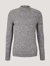 strukturierter Pullover - Männer - dark grey white mouline strukturierter Pullover - Männer - dark grey white mouline - 7 - TOM TAILOR