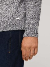 strukturierter Pullover - Männer - dark grey white mouline strukturierter Pullover - Männer - dark grey white mouline - 9 - TOM TAILOR