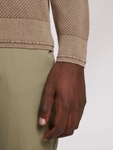 Knitted sweater with a textured pattern - Men - Beach Sand Knitted sweater with a textured pattern - Men - Beach Sand - 9 - TOM TAILOR
