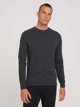 Strukturierter Pullover mit Bio-Baumwolle - Männer - Black Grey Melange Strukturierter Pullover mit Bio-Baumwolle - Männer - Black Grey Melange - 1 - TOM TAILOR