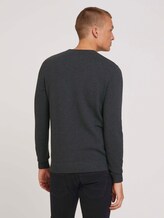 Strukturierter Pullover mit Bio-Baumwolle - Männer - Black Grey Melange Strukturierter Pullover mit Bio-Baumwolle - Männer - Black Grey Melange - 2 - TOM TAILOR