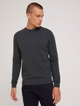 Strukturierter Pullover mit Bio-Baumwolle - Männer - Black Grey Melange Strukturierter Pullover mit Bio-Baumwolle - Männer - Black Grey Melange - 5 - TOM TAILOR