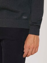 Strukturierter Pullover mit Bio-Baumwolle - Männer - Black Grey Melange Strukturierter Pullover mit Bio-Baumwolle - Männer - Black Grey Melange - 9 - TOM TAILOR