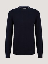 Strukturierter Pullover mit Bio-Baumwolle - Männer - Sky Captain Blue Strukturierter Pullover mit Bio-Baumwolle - Männer - Sky Captain Blue - 7 - TOM TAILOR