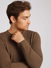 Textured sweater with organic cotton - Men - brown oak melange Textured sweater with organic cotton - Men - brown oak melange - 9 - TOM TAILOR