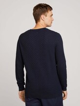 Pullover mit Bio-Baumwolle - Männer - Knitted Navy Melange Pullover mit Bio-Baumwolle - Männer - Knitted Navy Melange - 2 - TOM TAILOR