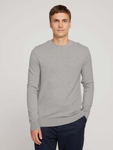 Pullover mit Bio-Baumwolle - Männer - Light Soft Grey Melange Pullover mit Bio-Baumwolle - Männer - Light Soft Grey Melange - 1 - TOM TAILOR