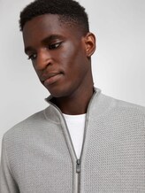 Strukturierte Jacke mit Bio-Baumwolle - Männer - Light Soft Grey Melange Strukturierte Jacke mit Bio-Baumwolle - Männer - Light Soft Grey Melange - 9 - TOM TAILOR