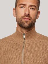 Strukturierte Jacke mit Bio-Baumwolle - Männer - havana brown melange Strukturierte Jacke mit Bio-Baumwolle - Männer - havana brown melange - 9 - TOM TAILOR