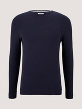 Melierter Strickpullover mit TENCEL™ Lyocell - Männer - Knitted Navy Melange Melierter Strickpullover mit TENCEL™ Lyocell - Männer - Knitted Navy Melange - 7 - TOM TAILOR