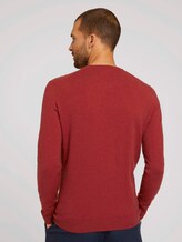 Melierter Strickpullover mit TENCEL™ Lyocell - Männer - spicy chocolate melange Melierter Strickpullover mit TENCEL™ Lyocell - Männer - spicy chocolate melange - 2 - TOM TAILOR