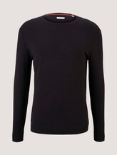 Mottled knit sweater - Men - Black Mottled knit sweater - Men - Black - 7 - TOM TAILOR