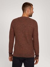 Pullover aus Bio-Baumwolle - Männer - navy red olive mouline Pullover aus Bio-Baumwolle - Männer - navy red olive mouline - 2 - TOM TAILOR