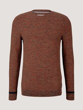 Pullover aus Bio-Baumwolle - Männer - navy red olive mouline Pullover aus Bio-Baumwolle - Männer - navy red olive mouline - 7 - TOM TAILOR