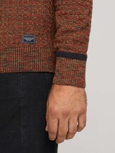 Pullover aus Bio-Baumwolle - Männer - navy red olive mouline Pullover aus Bio-Baumwolle - Männer - navy red olive mouline - 9 - TOM TAILOR