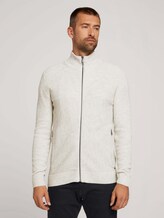 Strickjacke mit recyceltem Polyester - Männer - Light Medium Grey Melange Strickjacke mit recyceltem Polyester - Männer - Light Medium Grey Melange - 1 - TOM TAILOR