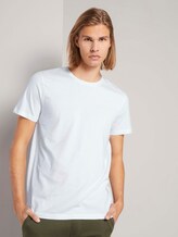 Basic T-Shirt im Dreierpack - Männer - White Basic T-Shirt im Dreierpack - Männer - White - 56 - TOM TAILOR Denim