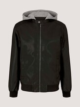 leather jacket with a hood - Men - Black leather jacket with a hood - Men - Black - 7 - TOM TAILOR Denim