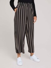 Pleated culotte trousers - Women - black beige vertical stripe Pleated culotte trousers - Women - black beige vertical stripe - 1 - TOM TAILOR Denim