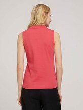 Ärmelloses Poloshirt mit Bio-Baumwolle - Frauen - flamingo flower Ärmelloses Poloshirt mit Bio-Baumwolle - Frauen - flamingo flower - 2 - TOM TAILOR