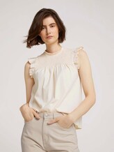 Ruffled top with flounces - Women - soft creme beige Ruffled top with flounces - Women - soft creme beige - 5 - TOM TAILOR Denim