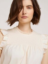 Ruffled top with flounces - Women - soft creme beige Ruffled top with flounces - Women - soft creme beige - 9 - TOM TAILOR Denim