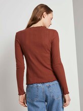 strukturiertes Langarmshirt - Frauen - Rust Orange strukturiertes Langarmshirt - Frauen - Rust Orange - 2 - TOM TAILOR Denim