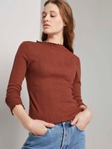 strukturiertes Langarmshirt - Frauen - Rust Orange strukturiertes Langarmshirt - Frauen - Rust Orange - 5 - TOM TAILOR Denim