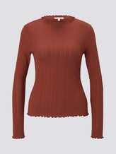 strukturiertes Langarmshirt - Frauen - Rust Orange strukturiertes Langarmshirt - Frauen - Rust Orange - 7 - TOM TAILOR Denim