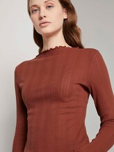 strukturiertes Langarmshirt - Frauen - Rust Orange strukturiertes Langarmshirt - Frauen - Rust Orange - 9 - TOM TAILOR Denim