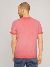T-shirt in used look met print - Mannen - Plain Red T-shirt in used look met print - Mannen - Plain Red - 2 - TOM TAILOR