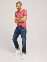 T-shirt in used look met print - Mannen - Plain Red T-shirt in used look met print - Mannen - Plain Red - 3 - TOM TAILOR