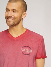 T-shirt in used look met print - Mannen - Plain Red T-shirt in used look met print - Mannen - Plain Red - 9 - TOM TAILOR