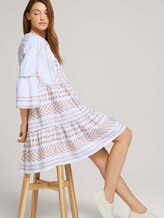 Gemustertes Boho-Kleid mit Volants - Frauen - desert linen Gemustertes Boho-Kleid mit Volants - Frauen - desert linen - 5 - TOM TAILOR