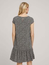 Kurzes Kleid mit Volant - Frauen - khaki white outline leaves Kurzes Kleid mit Volant - Frauen - khaki white outline leaves - 2 - TOM TAILOR