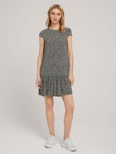 Kurzes Kleid mit Volant - Frauen - khaki white outline leaves Kurzes Kleid mit Volant - Frauen - khaki white outline leaves - 3 - TOM TAILOR