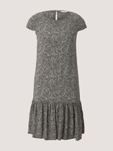 Kurzes Kleid mit Volant - Frauen - khaki white outline leaves Kurzes Kleid mit Volant - Frauen - khaki white outline leaves - 7 - TOM TAILOR
